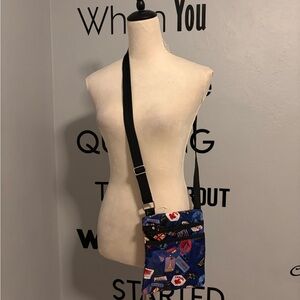 NWOT Stylish Small Travel Themed Crossbody Bag